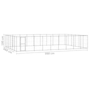Hundgård för utomhusbruk galvaniserat stål 65,34 m²