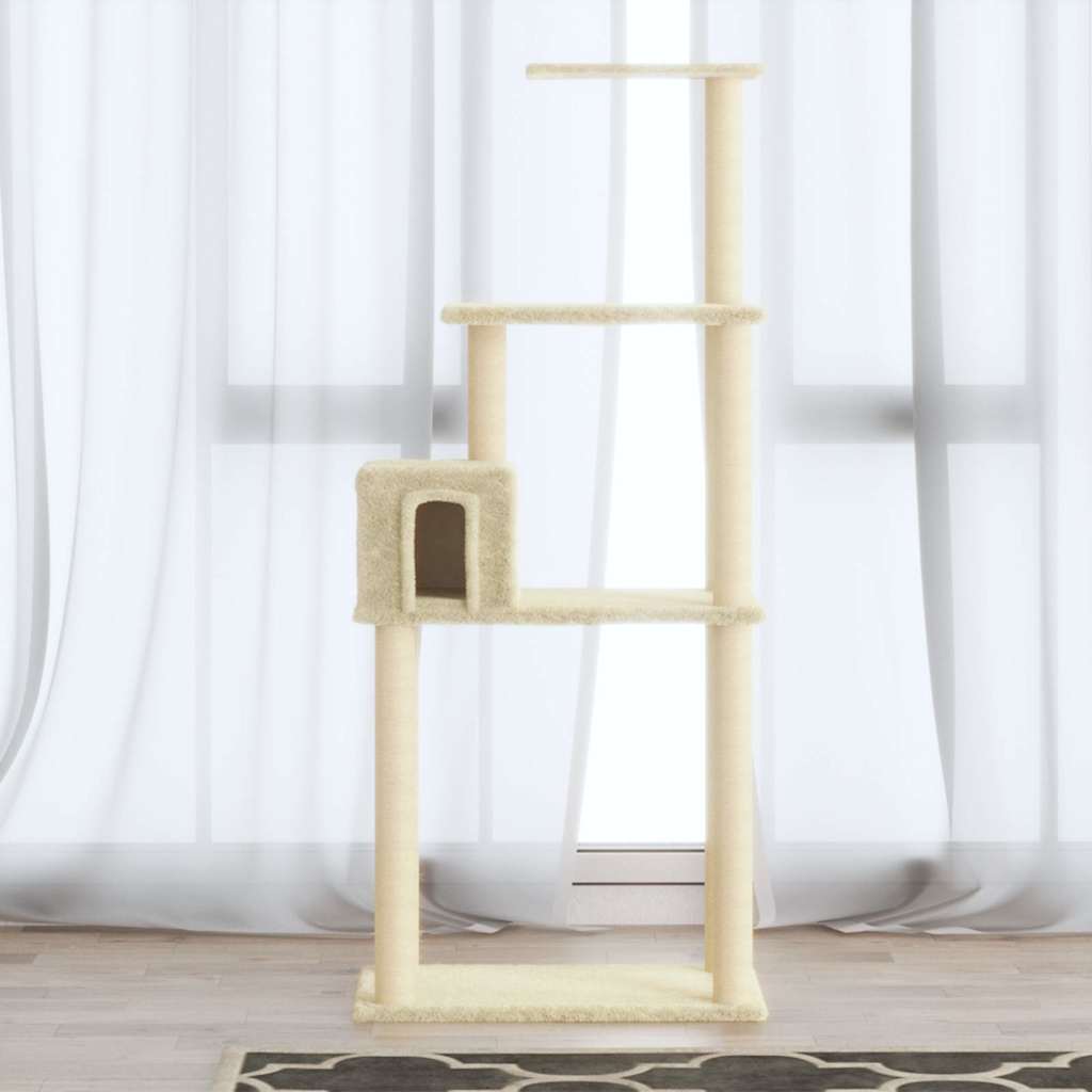Klösträd med sisalpelare gräddvit 147 cm