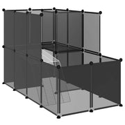 Smådjursbur svart 142x74x93 cm PP och stål