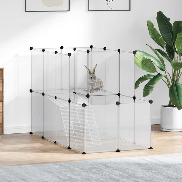Smådjursbur transparent 142x74x93 cm PP och stål