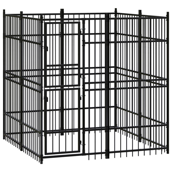 Hundgård för utomhusbruk stål 3,69 m²
