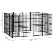 Hundgård för utomhusbruk stål 11,06 m²