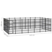 Hundgård för utomhusbruk stål 25,8 m²