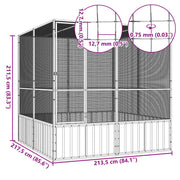 Fågelbur antracit 213,5x217,5x211,5 cm galvaniserat stål