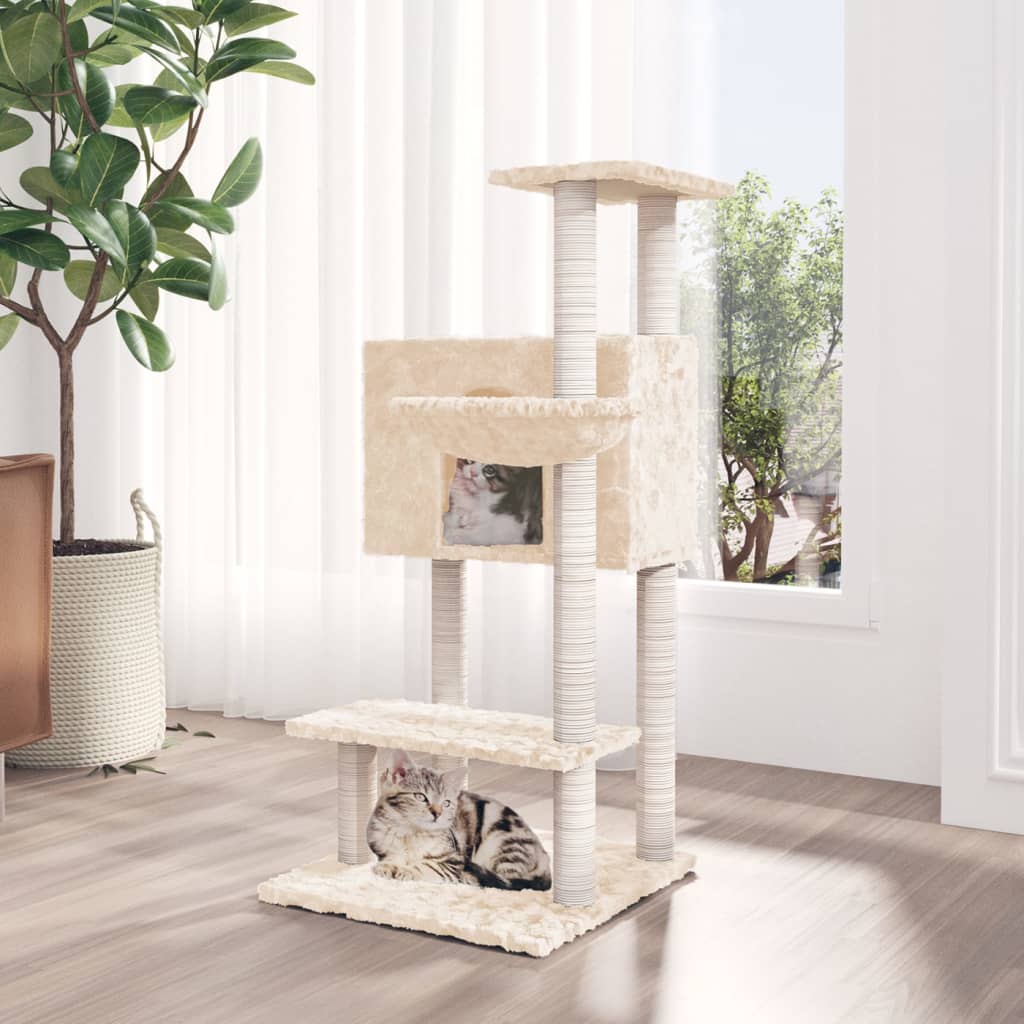 Katträd med klöspelare sisal gräddvit 142 cm