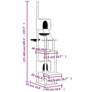 Golv-till-tak klösträd ljusgrå 277-303 cm