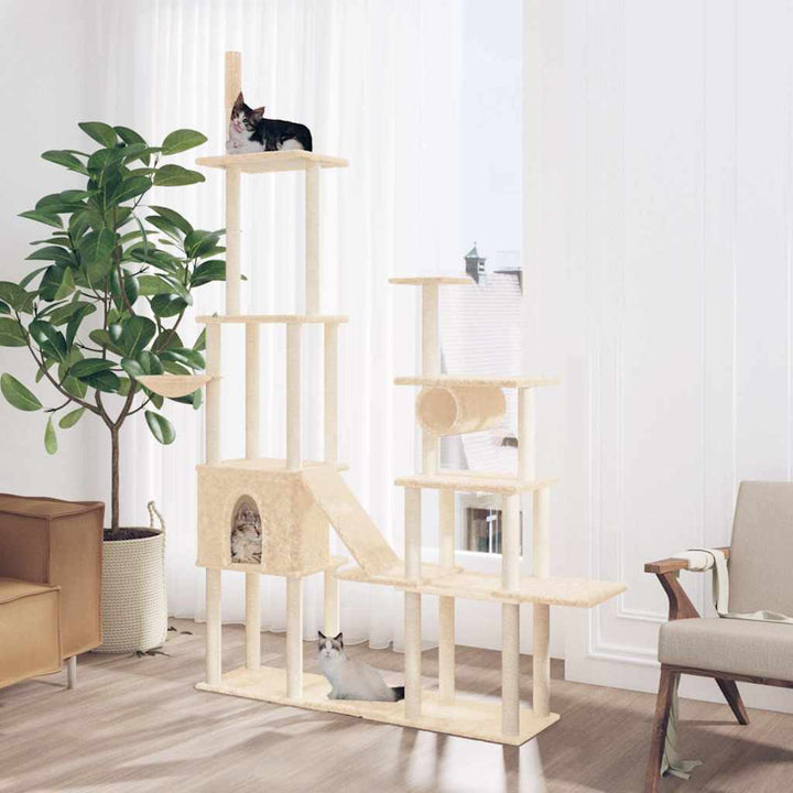 Katträd med klöspelare sisal gräddvit 279 cm