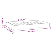 Hundbädd vit 91,5x64x9 cm massiv furu