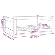 Hundbädd vit 75,5x55,5x28 massiv furu