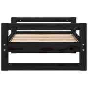 Hundbädd svart 65,5x50,5x28 cm massiv furu