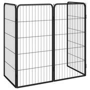 Hundbur 4 paneler svart 50x100 cm pulverlackerat stål