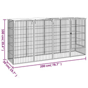 Hundbur 10 paneler svart 50x100 cm pulverlackerat stål