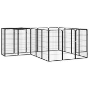 Hundbur 18 paneler svart 50x100 cm pulverlackerat stål