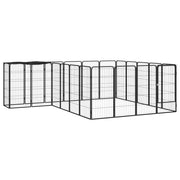 Hundbur 22 paneler svart 50x100 cm pulverlackerat stål