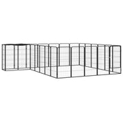 Hundbur 26 paneler svart 50x100 cm pulverlackerat stål