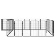Hundbur 30 paneler svart 50x100 cm pulverlackerat stål