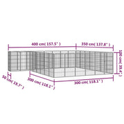 Hundbur 30 paneler svart 50x100 cm pulverlackerat stål