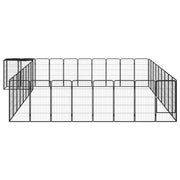 Hundbur 38 paneler svart 50x100 cm pulverlackerat stål