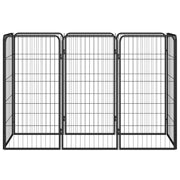 Hundbur 8-paneler svart 50x100 cm pulverlackerat stål