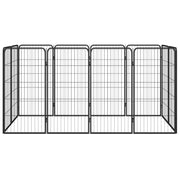 Hundbur 12 paneler svart 50x100 cm pulverlackerat stål