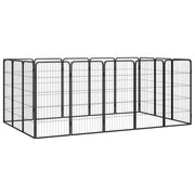 Hundbur 16-paneler svart 50x100 cm pulverlackerat stål