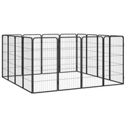 Hundbur 16-paneler svart 50x100 cm pulverlackerat stål