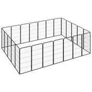 Hundbur 24-paneler svart 50x100 cm pulverlackerat stål