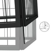Hundbur 24-paneler svart 50x100 cm pulverlackerat stål
