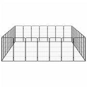Hundbur 32 paneler svart 50x100 cm pulverlackerat stål