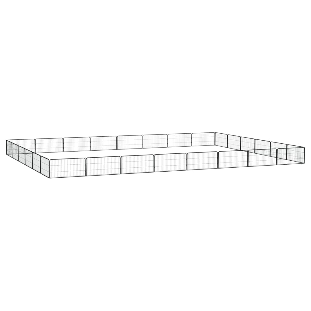 Hundbur 28 paneler svart 100x50 cm pulverlackerat stål