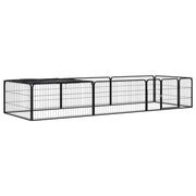Hundbur 8 paneler svart 100x50 cm pulverlackerat stål