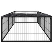 Hundbur 8 paneler svart 100x50 cm pulverlackerat stål
