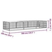 Hundbur 8 paneler svart 100x50 cm pulverlackerat stål