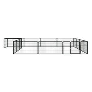 Hundbur 16 paneler svart 100x50 cm pulverlackerat stål