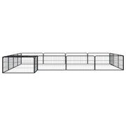 Hundbur 16 paneler svart 100x50 cm pulverlackerat stål