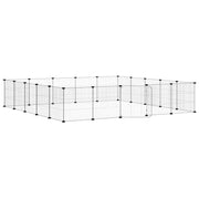 Hundgård svart 20 paneler 175x175x35 cm stål