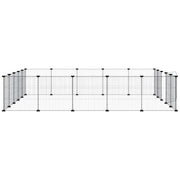 Hundgård svart 20 paneler 175x175x35 cm stål