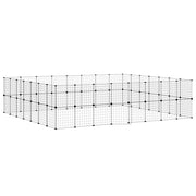 Hundgård svart 60 paneler 280x245x70 cm stål
