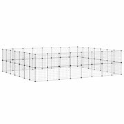 Hundgård svart 60 paneler 280x245x70 cm stål