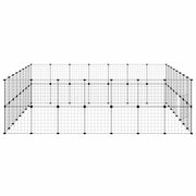 Hundgård svart 60 paneler 280x245x70 cm stål