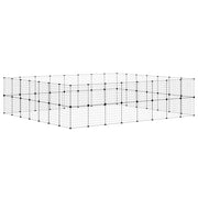 Hundgård svart 60 paneler 280x245x70 cm stål