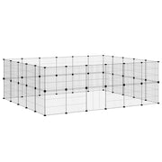 Hundgård svart 44 paneler 210x175x70 cm stål