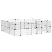 Husdjursbur svart 52 paneler 245x210x70 cm stål