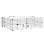 Husdjursbur svart 52 paneler 245x210x70 cm stål