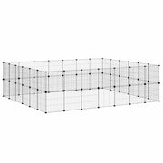 Husdjursbur svart 52 paneler 245x210x70 cm stål