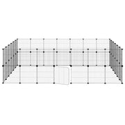 Husdjursbur svart 52 paneler 245x210x70 cm stål