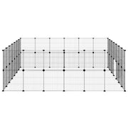 Husdjursbur svart 52 paneler 245x210x70 cm stål