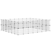 Husdjursbur svart 52 paneler 245x210x70 cm stål