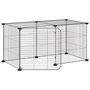 Husdjursbur svart 8 paneler 70x35x35 cm stål