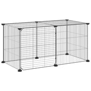 Husdjursbur svart 8 paneler 70x35x35 cm stål
